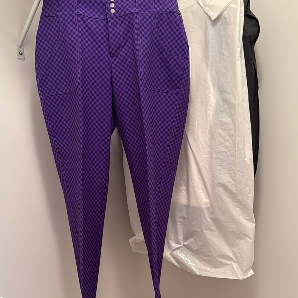 Purple and navy Checkered Golf pants - Picture 3 of 10
